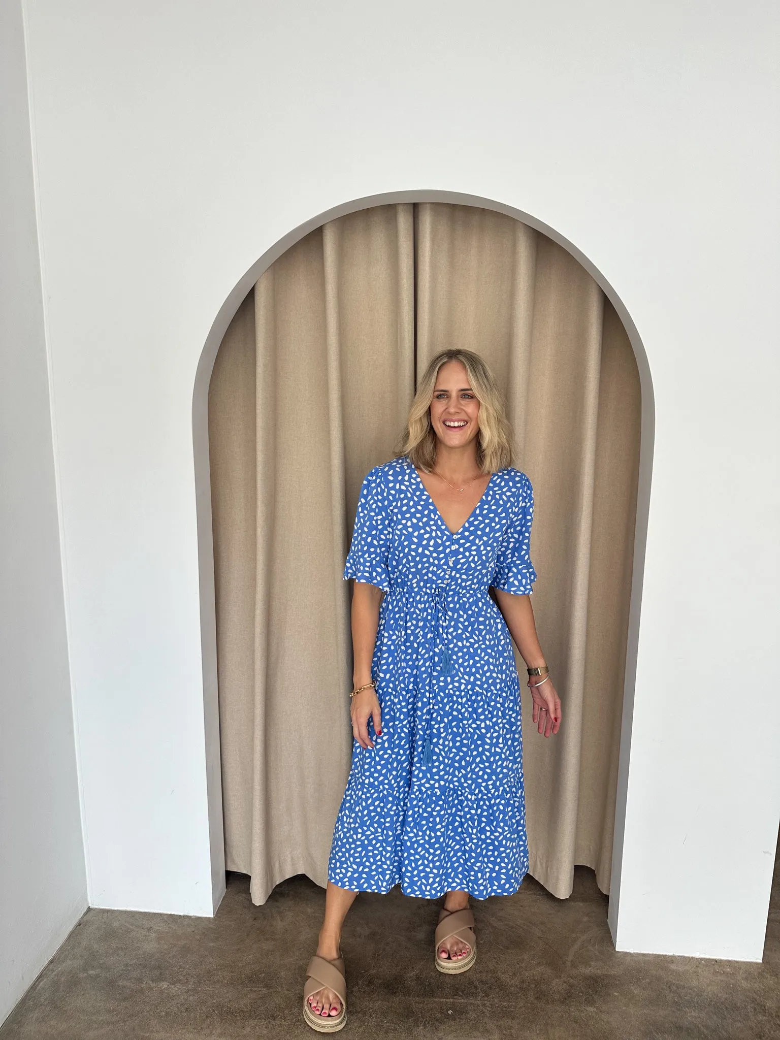 Presley Dress -Blue/white