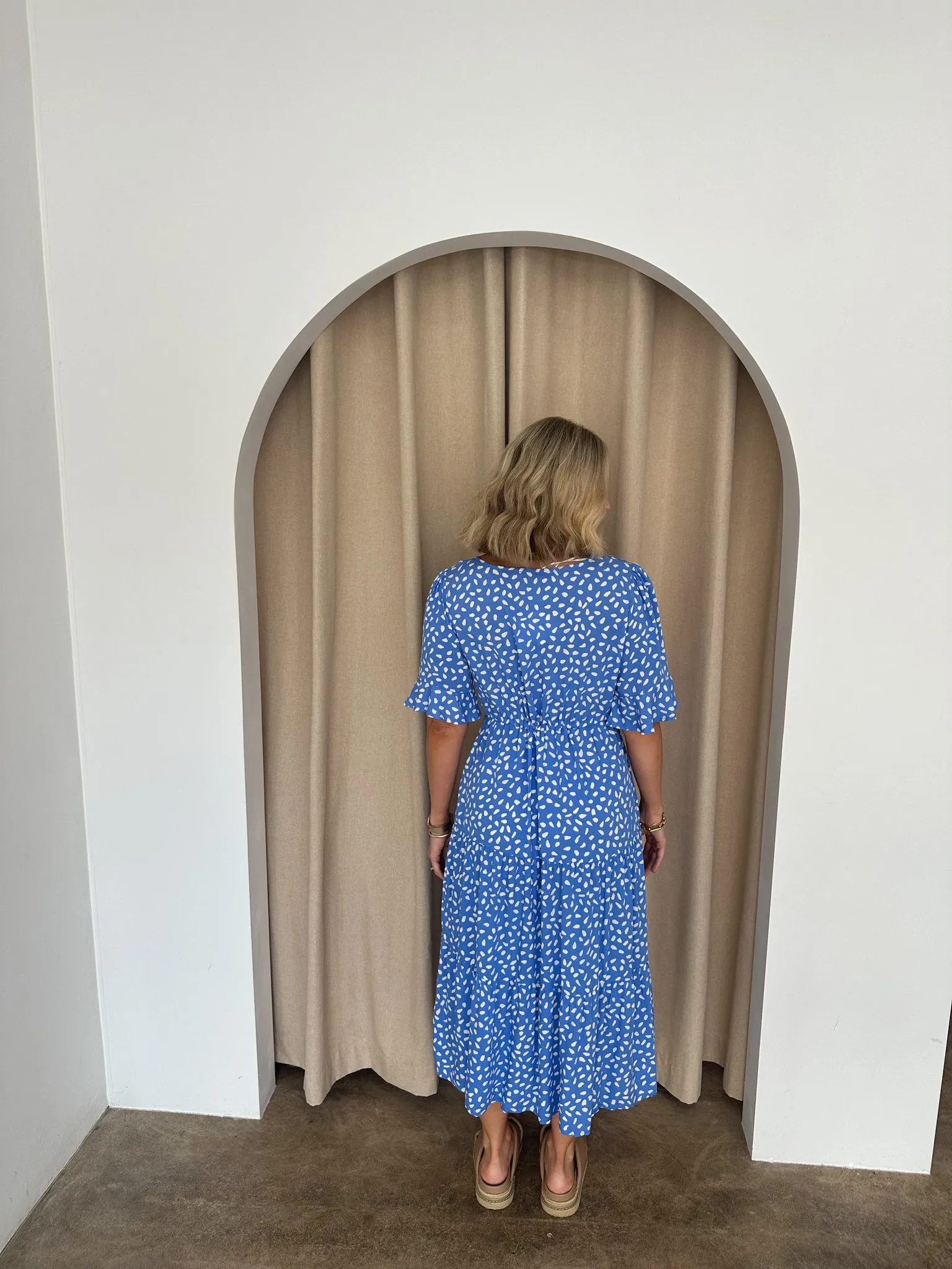 Presley Dress -Blue/white
