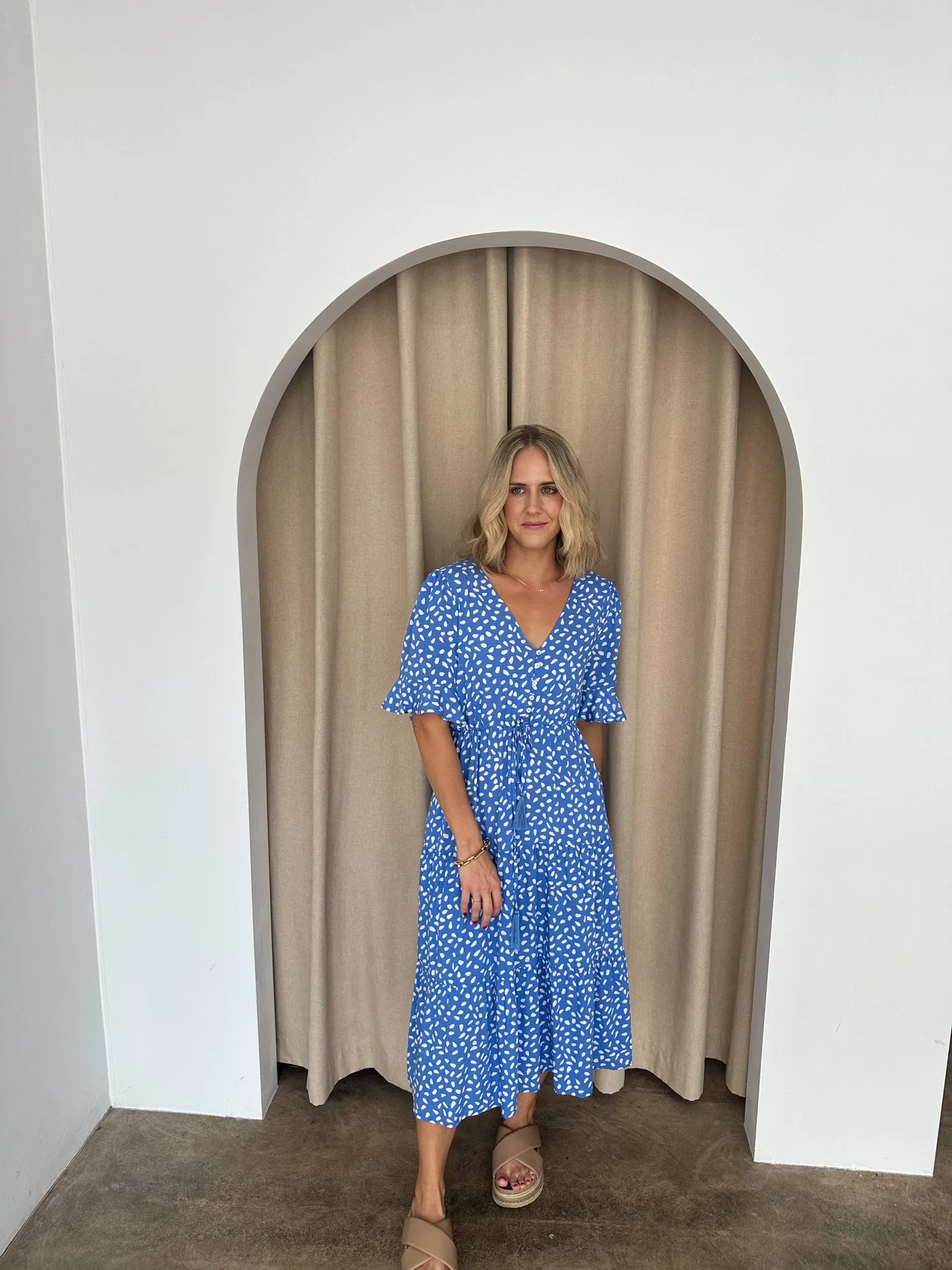 Presley Dress -Blue/white