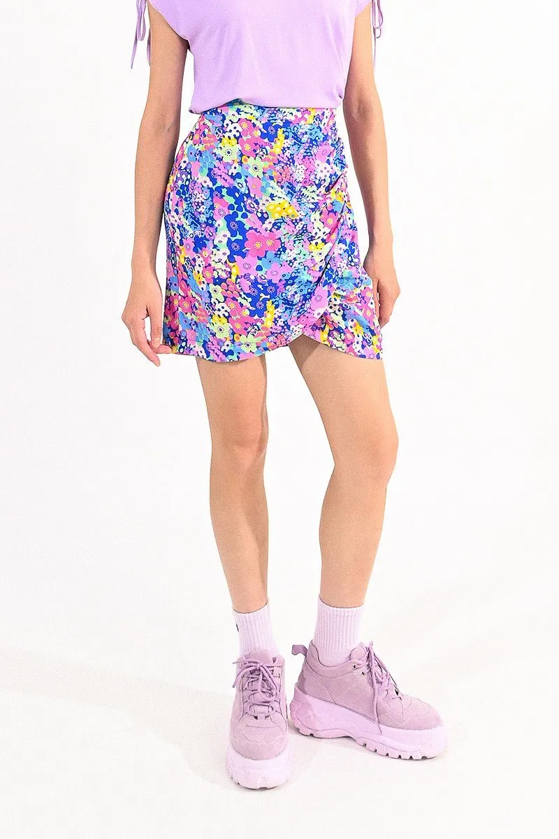 PRINTED WRAP SKIRT