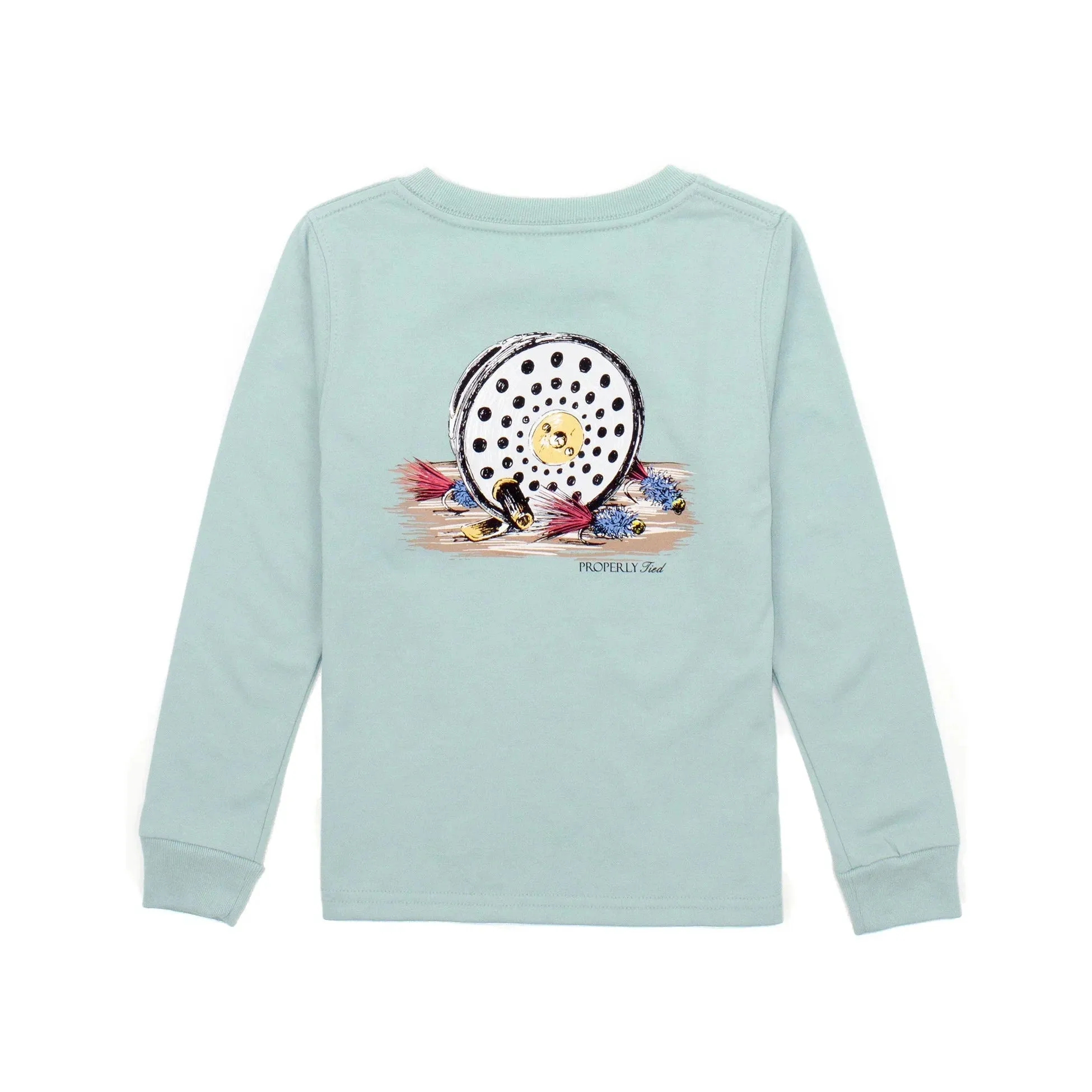 Properly Tied Marine Mist Fly Reel Long Sleeve Tee