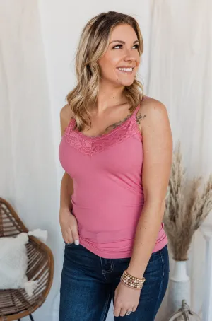 Pulse Basics All You Ever Wanted Lace Tank- Pink