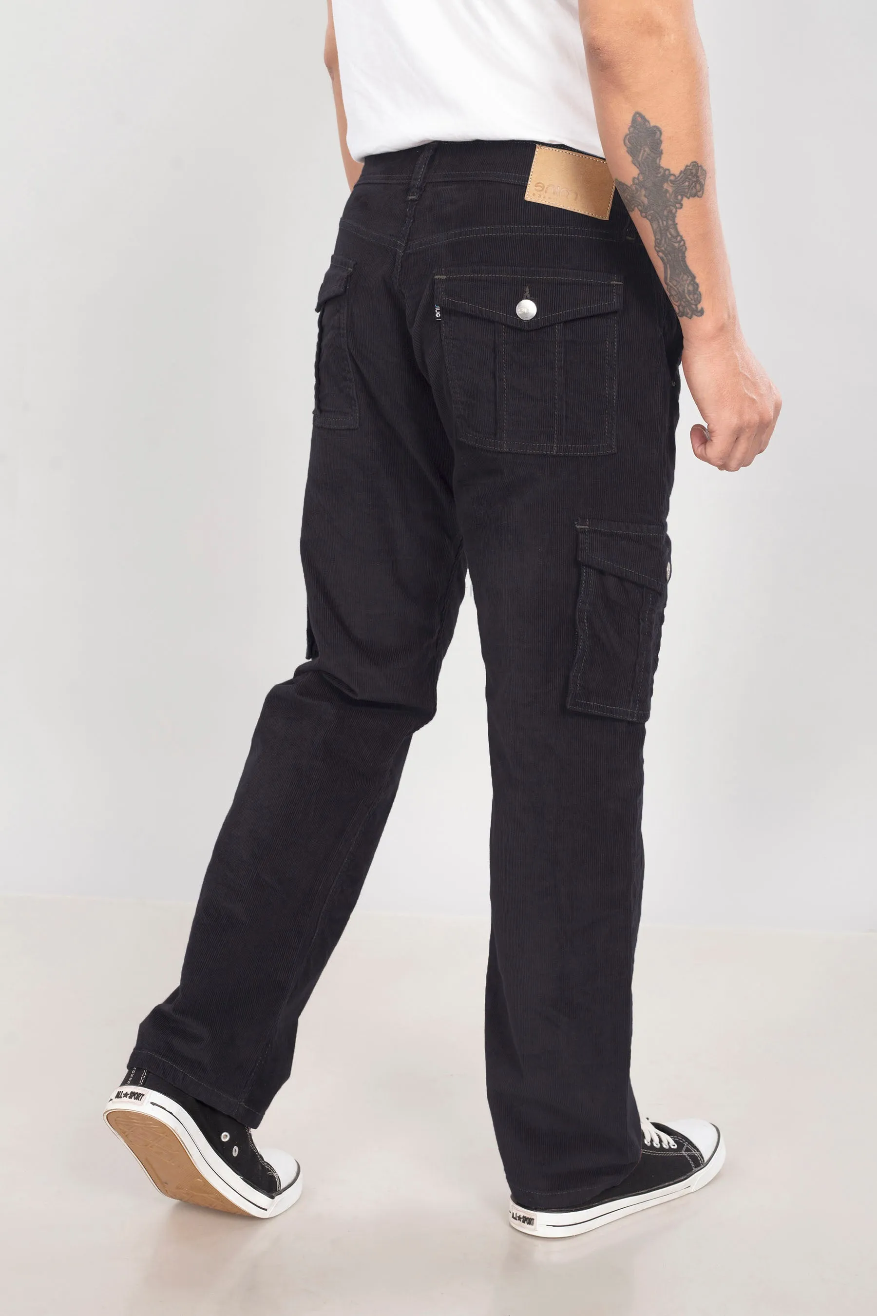 Pure Black Classic Cargo Corduroy