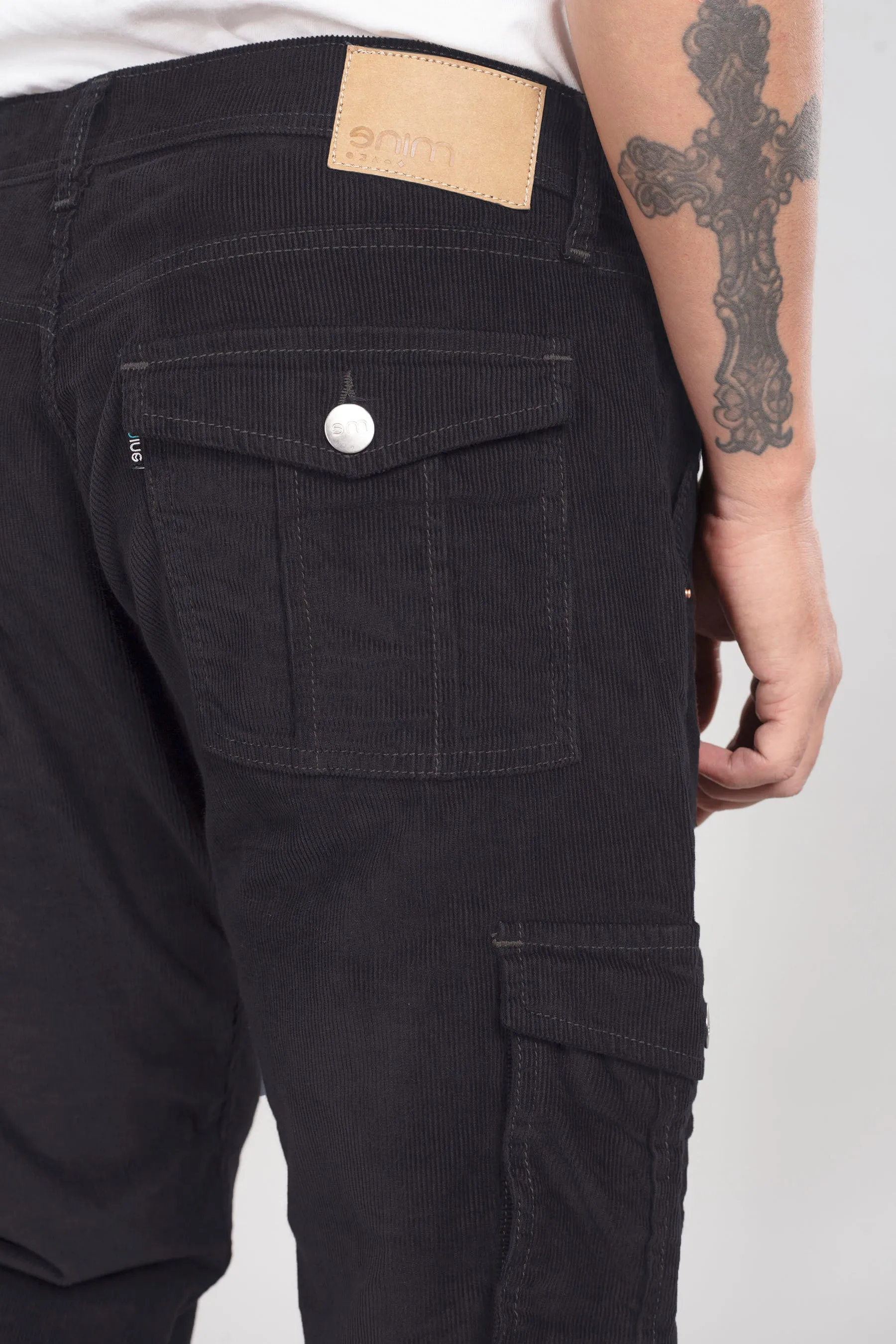Pure Black Classic Cargo Corduroy