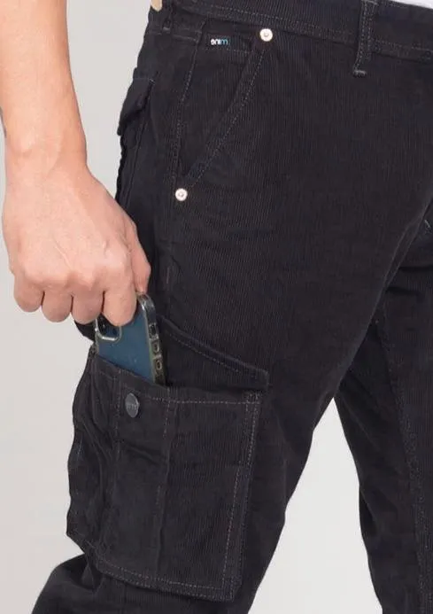 Pure Black Classic Cargo Corduroy