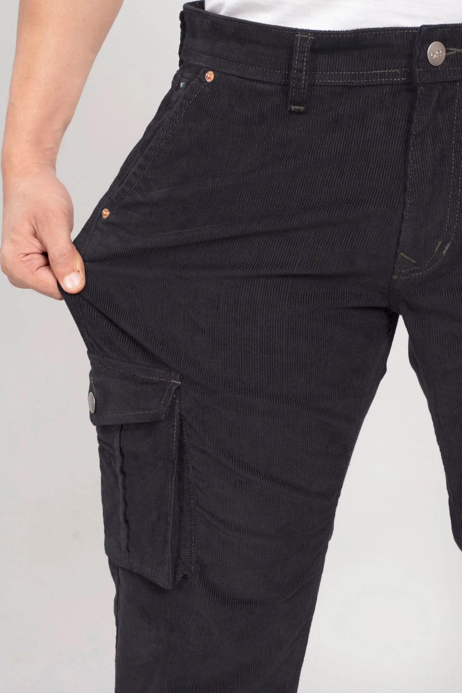 Pure Black Classic Cargo Corduroy