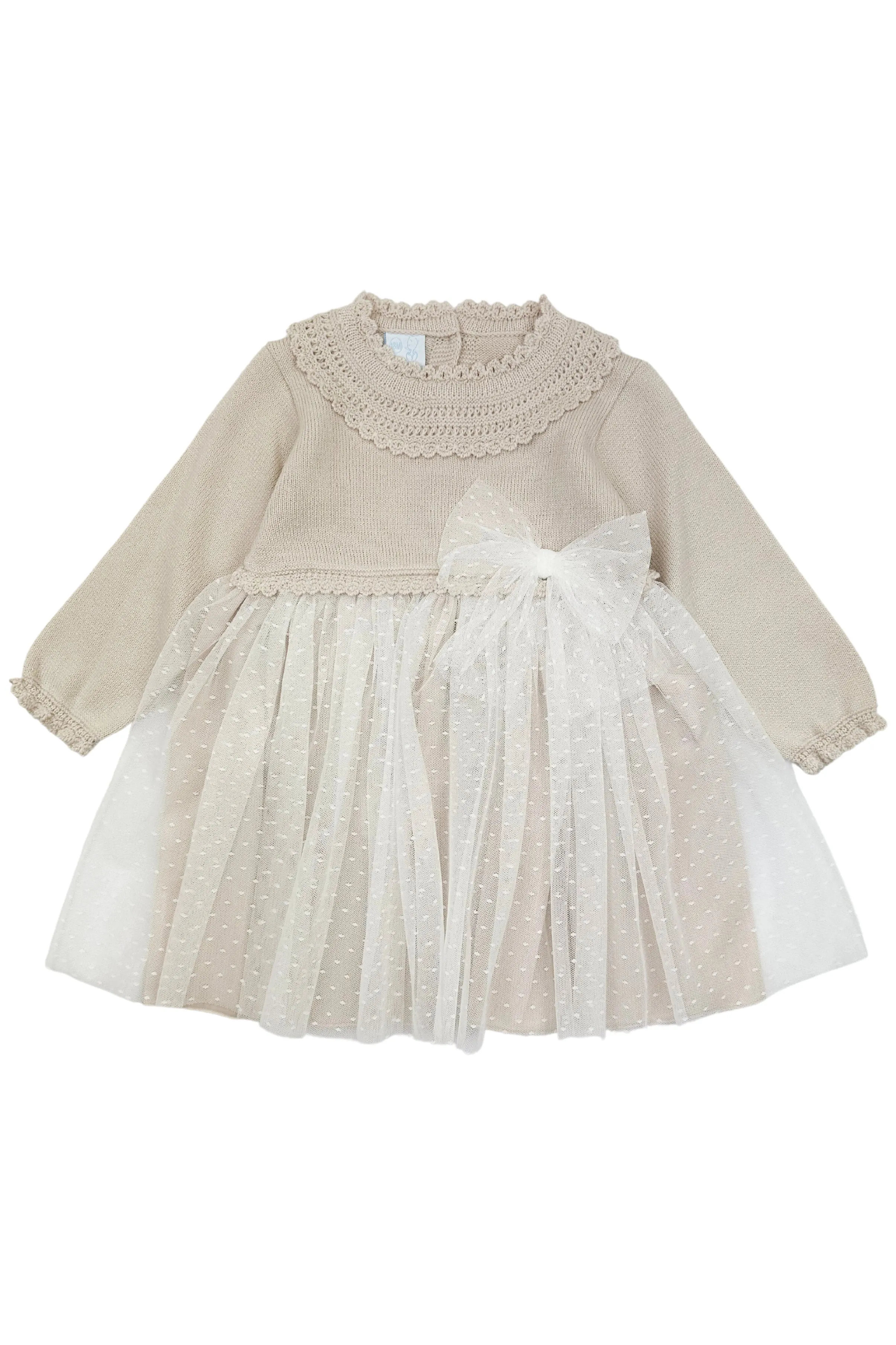 "Honey" Stone Shimmer Knit Tulle Dress