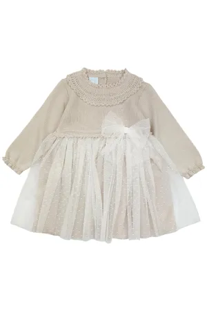 "Honey" Stone Shimmer Knit Tulle Dress
