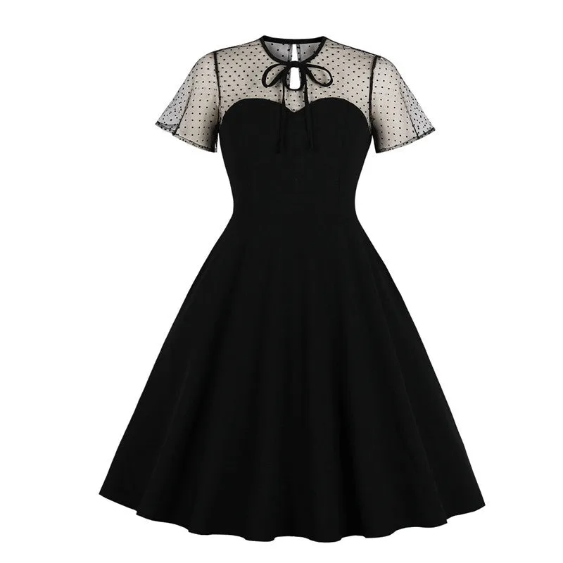 "MESH POLKA DOT" DRESS H042303