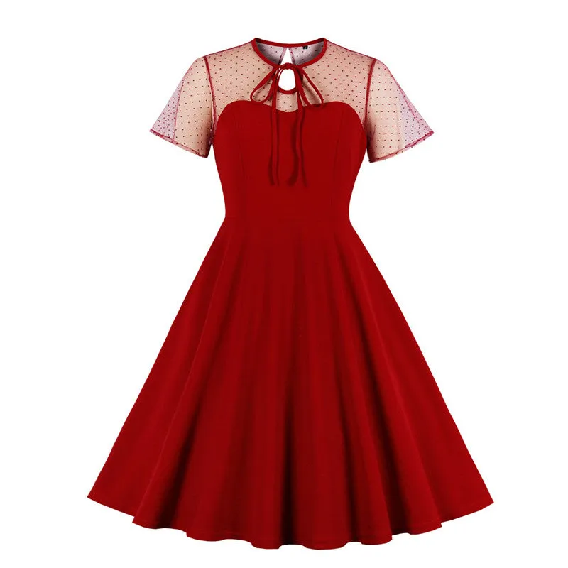 "MESH POLKA DOT" DRESS H042303