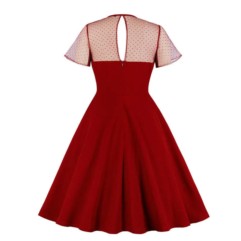 "MESH POLKA DOT" DRESS H042303