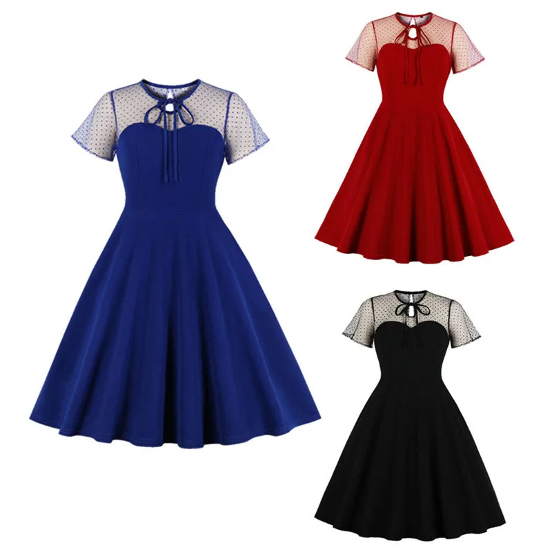 "MESH POLKA DOT" DRESS H042303
