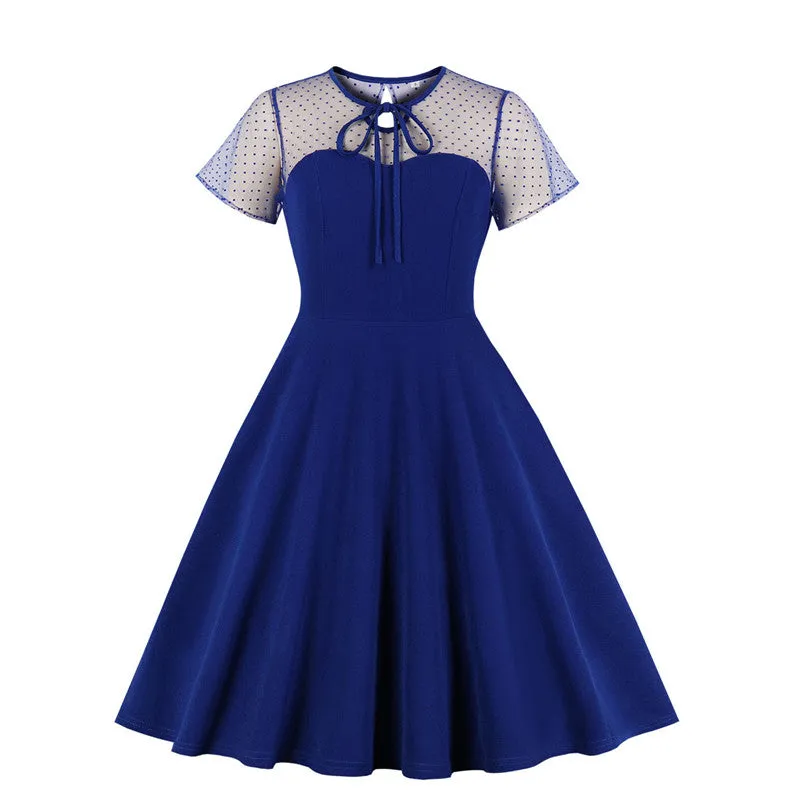 "MESH POLKA DOT" DRESS H042303