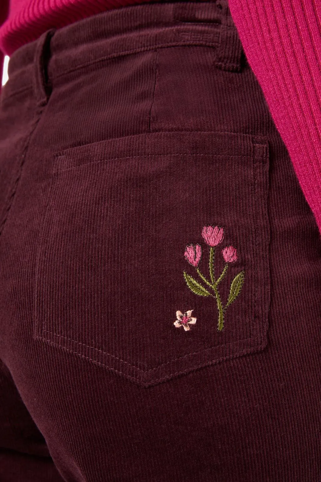 Rabbit Embroidered Cord Jean
