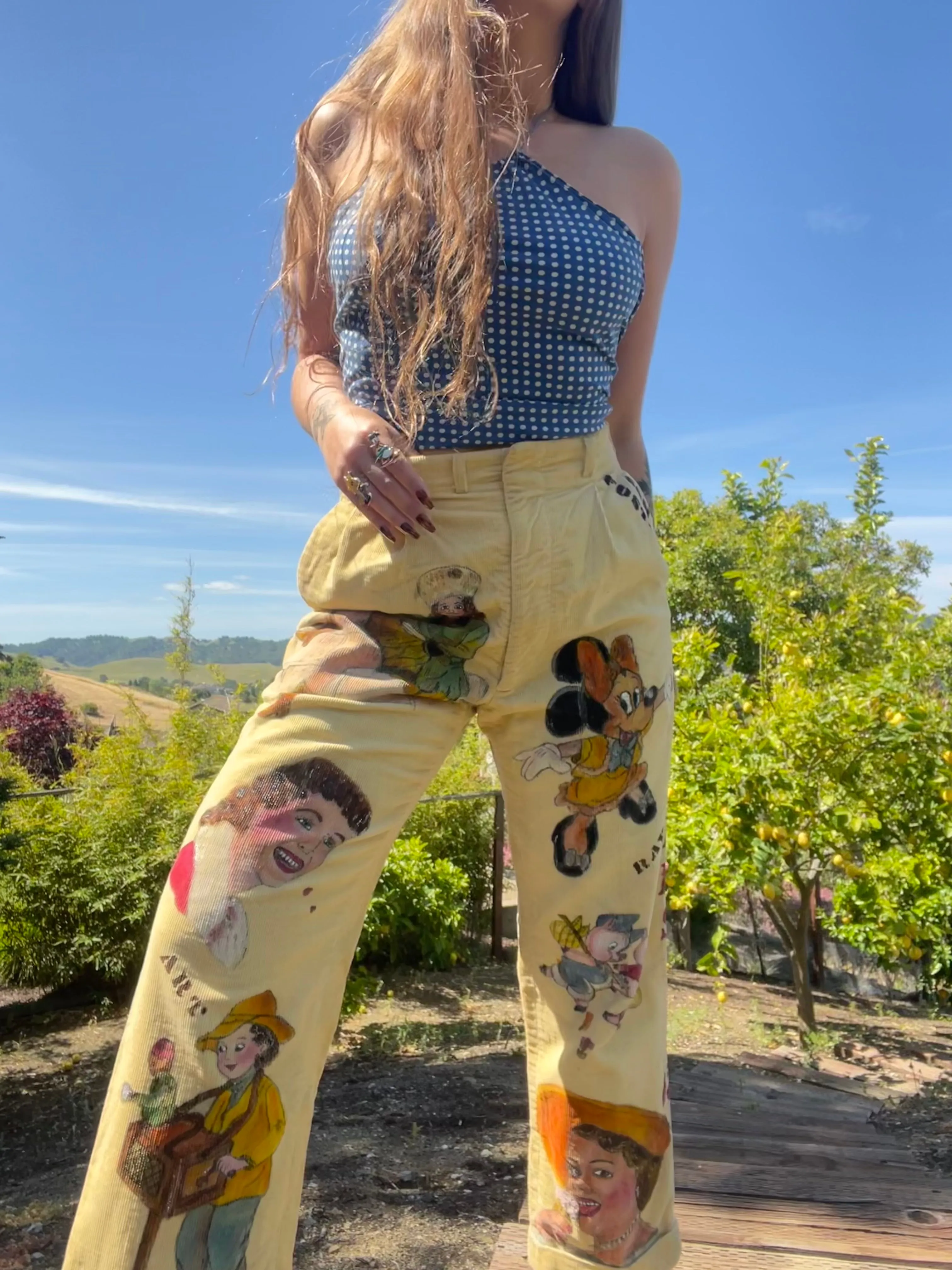 Rare 1956 'Rensselaer Bombers' Indiana Senior Cords Hand Drawn/ Hand Painted Pants