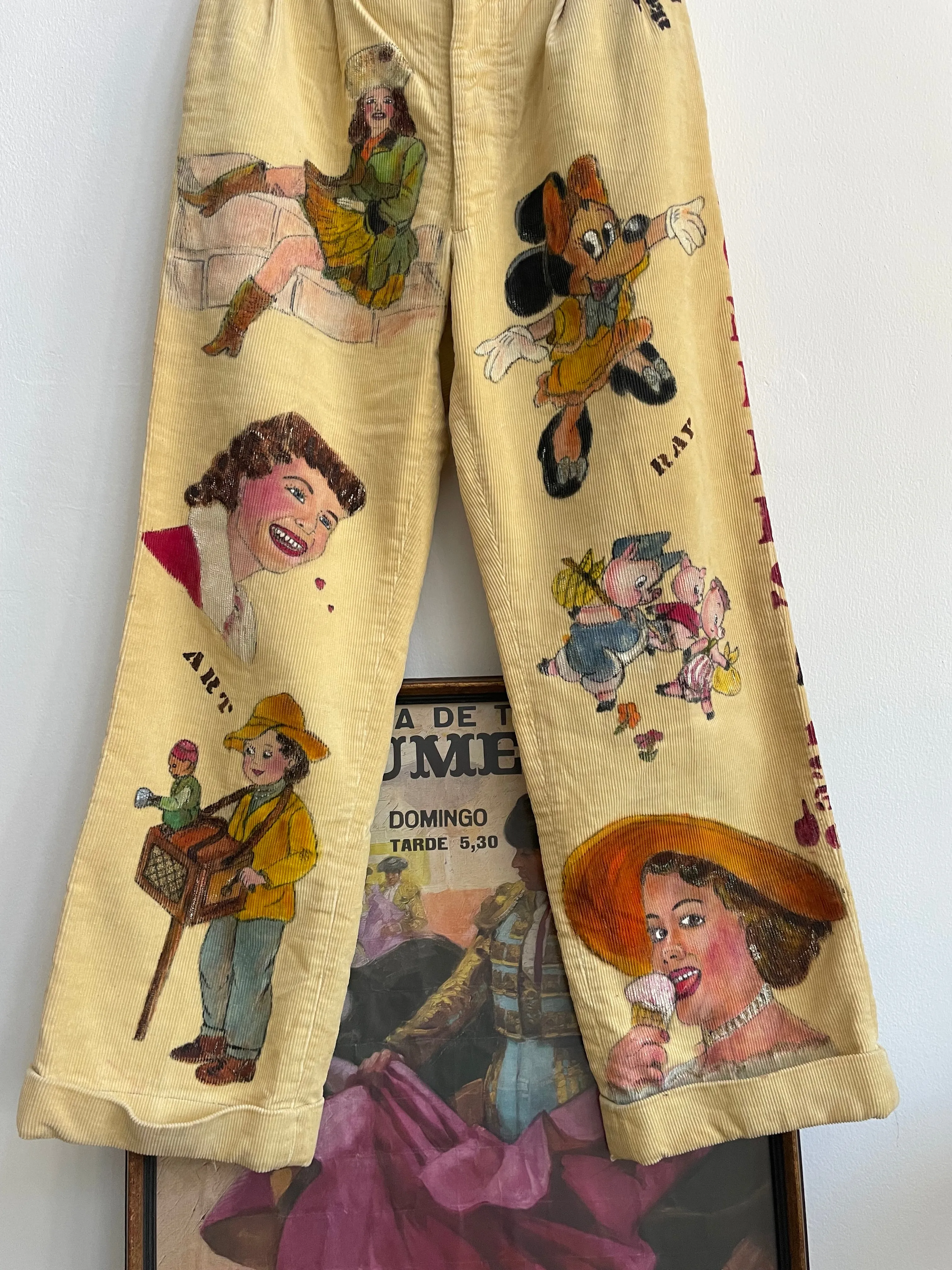 Rare 1956 'Rensselaer Bombers' Indiana Senior Cords Hand Drawn/ Hand Painted Pants