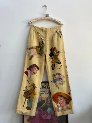 Rare 1956 'Rensselaer Bombers' Indiana Senior Cords Hand Drawn/ Hand Painted Pants