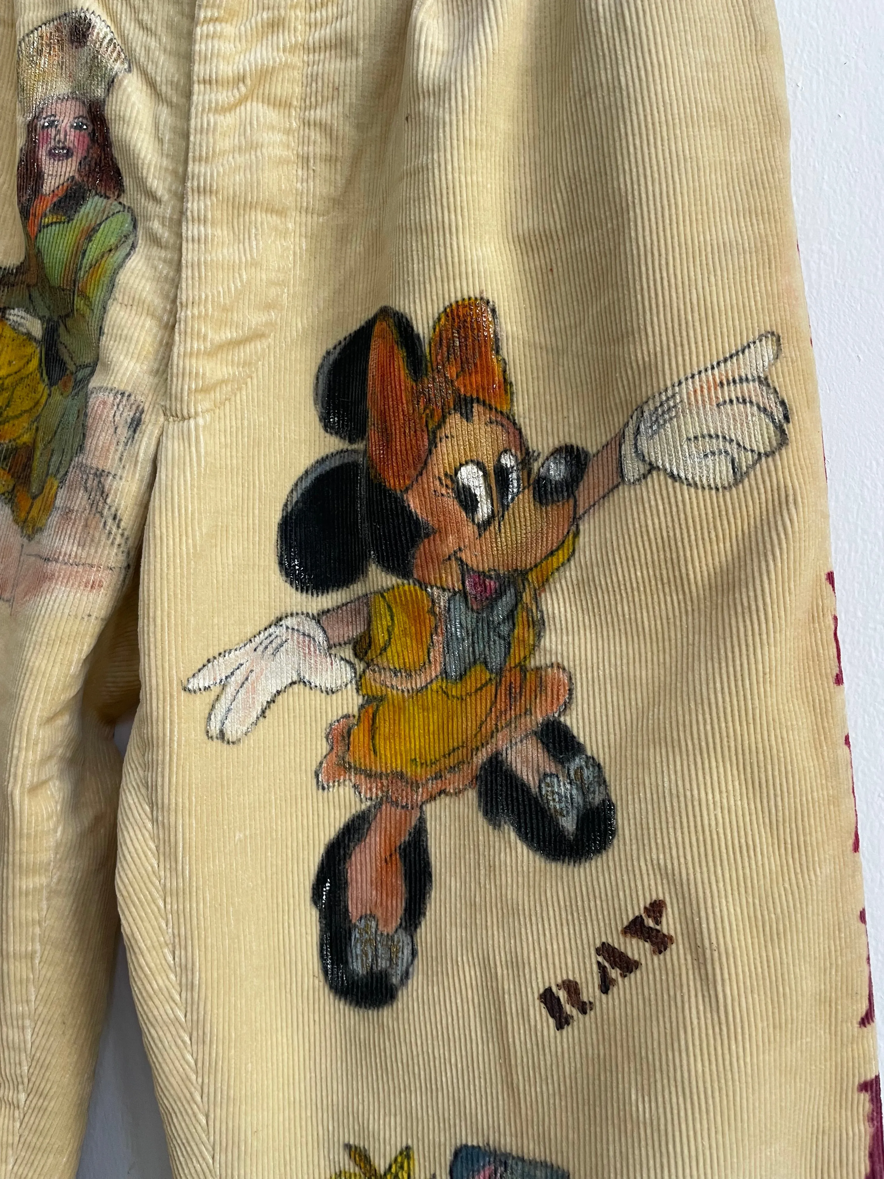 Rare 1956 'Rensselaer Bombers' Indiana Senior Cords Hand Drawn/ Hand Painted Pants