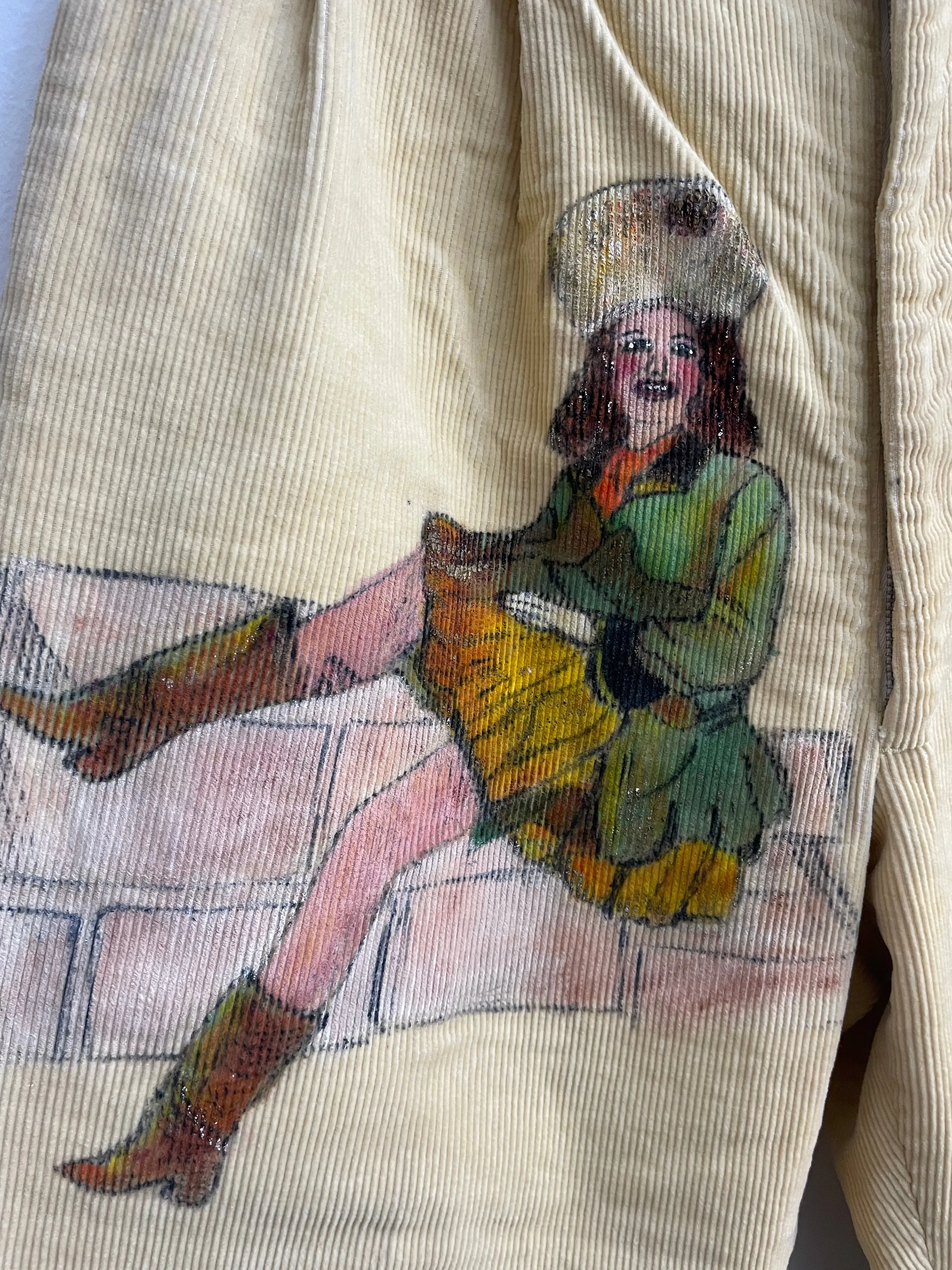 Rare 1956 'Rensselaer Bombers' Indiana Senior Cords Hand Drawn/ Hand Painted Pants