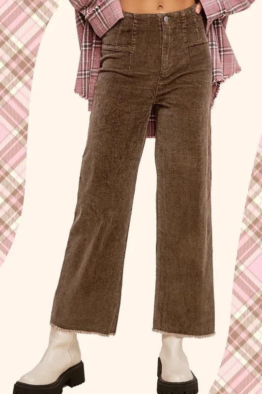 RAW EDGE CORD PANTS
