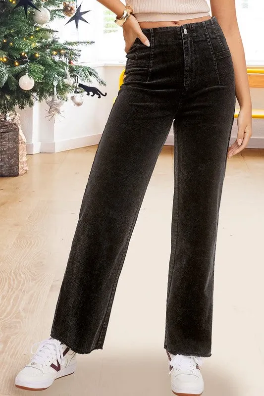 RAW EDGE CORD PANTS