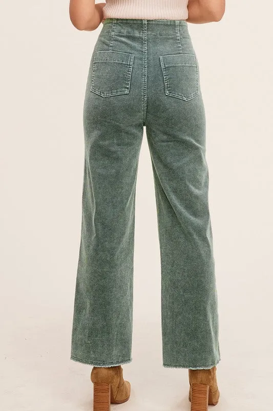 RAW EDGE CORD PANTS