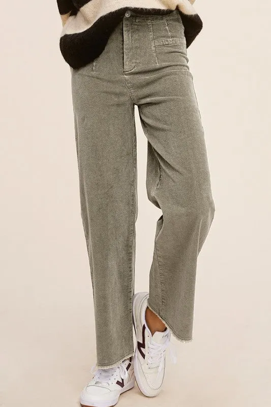 RAW EDGE CORD PANTS