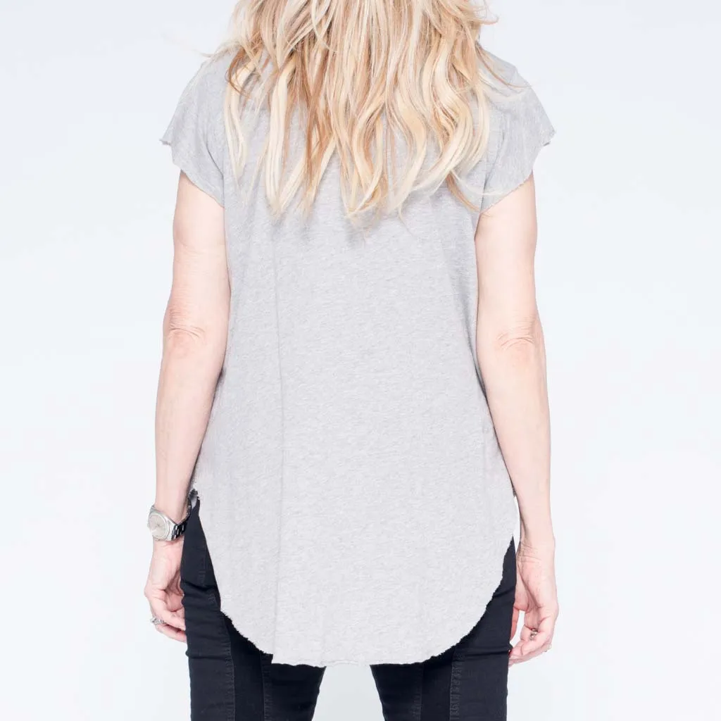 Raw Flutter Shirt-tail Top
