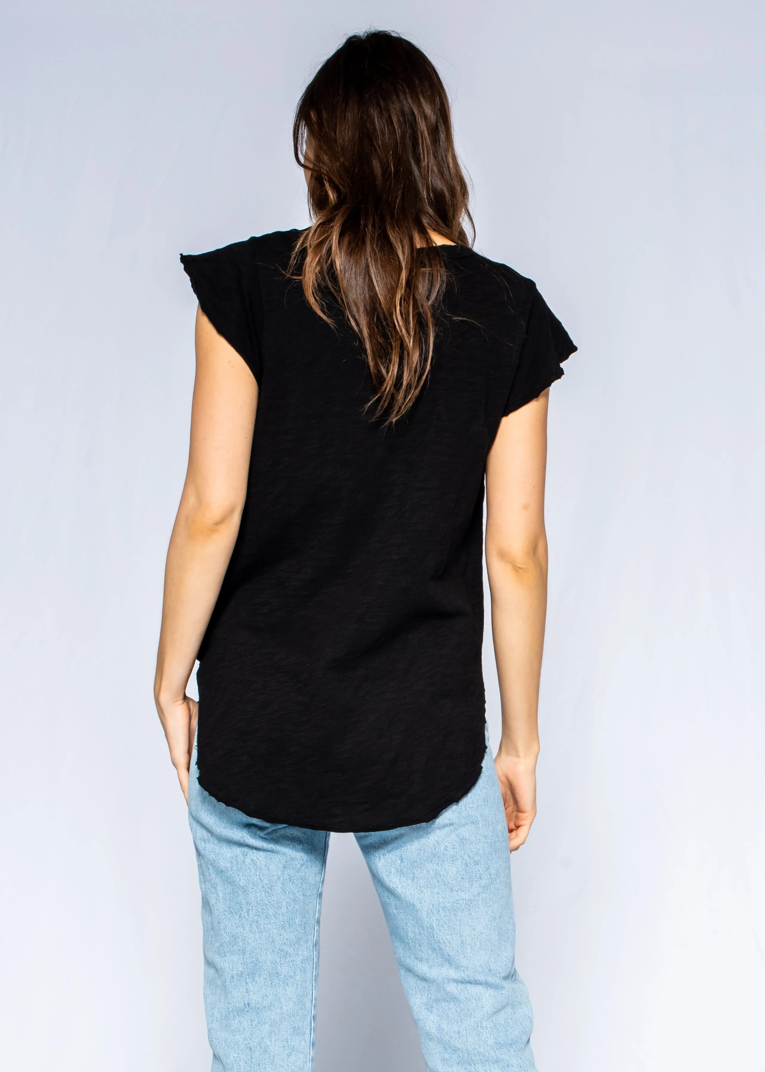 Raw Flutter Shirt-tail Top