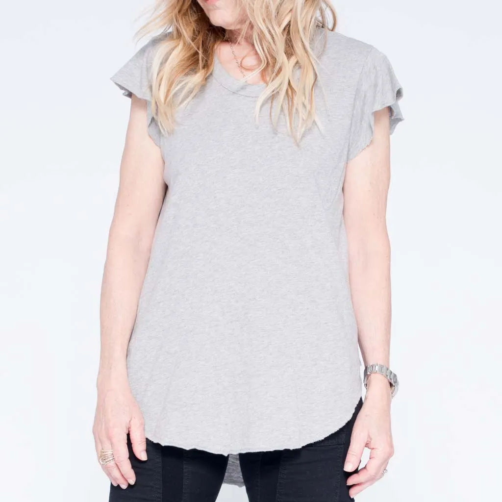 Raw Flutter Shirt-tail Top