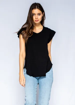 Raw Flutter Shirt-tail Top