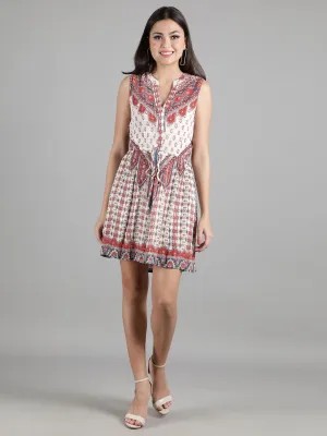 Red Floral Midi Dress