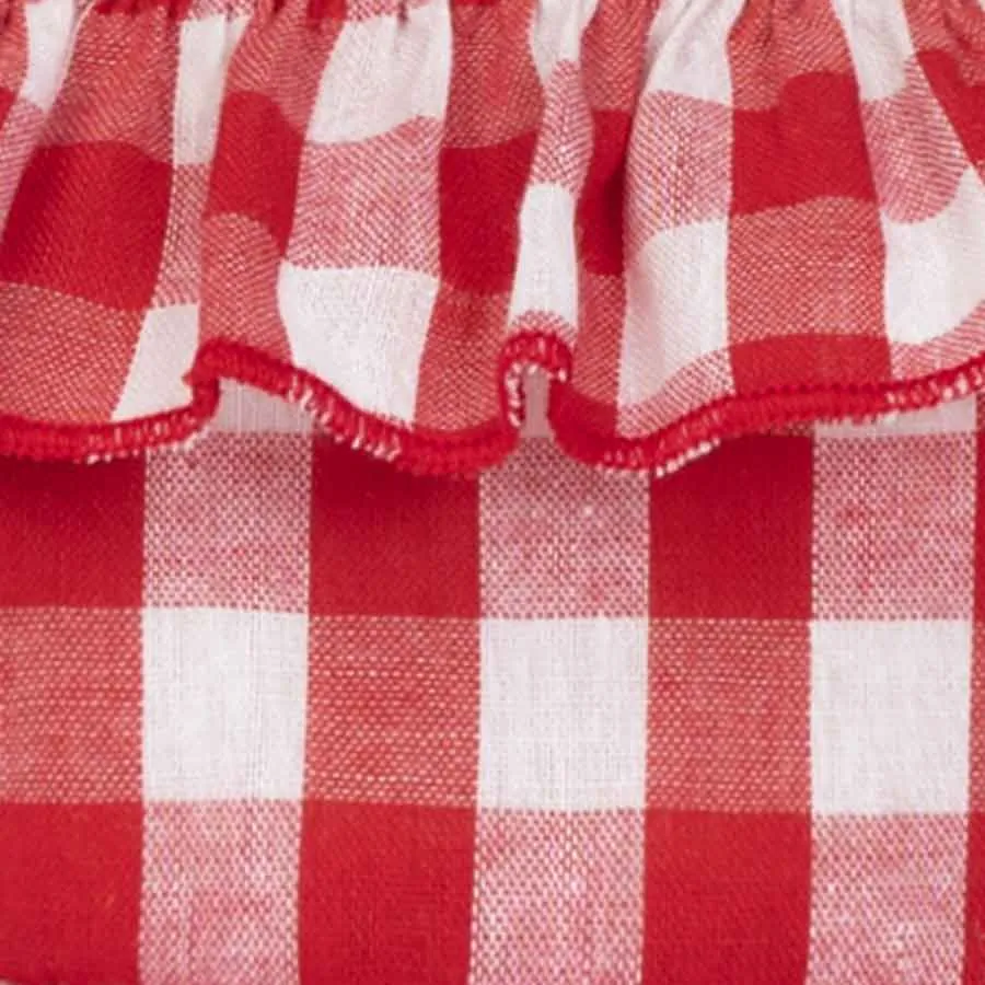 red picnic plaid dress