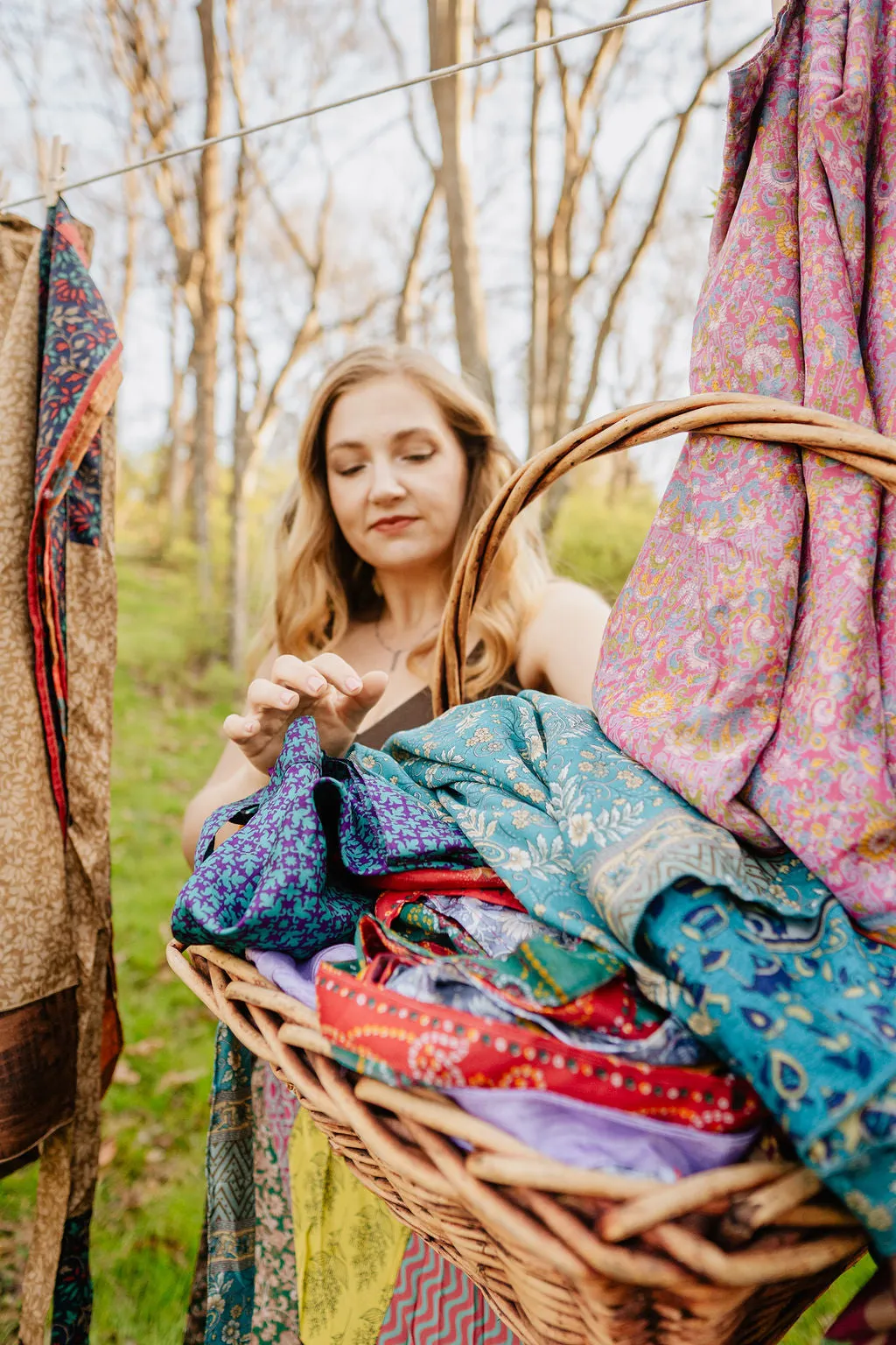 Regular/Maxi Length Up-Cycled Reversible Sari Wrap Skirt #86/87