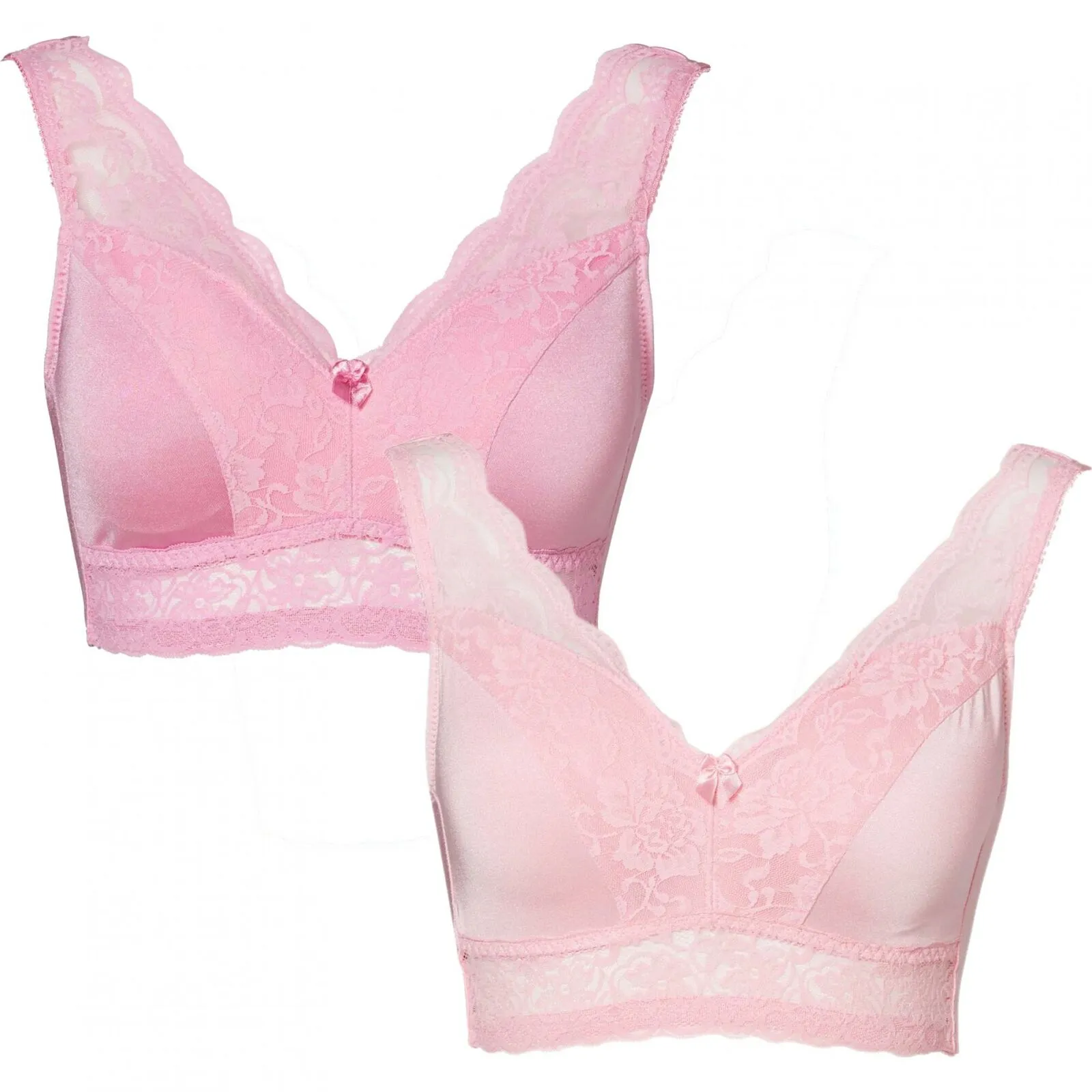Rhonda Shear Plus Size 2 Pack Pinup Bras With Removable Pads Pink Multi 2X