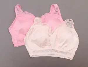 Rhonda Shear Plus Size 2 Pack Pinup Bras With Removable Pads Pink Multi 2X