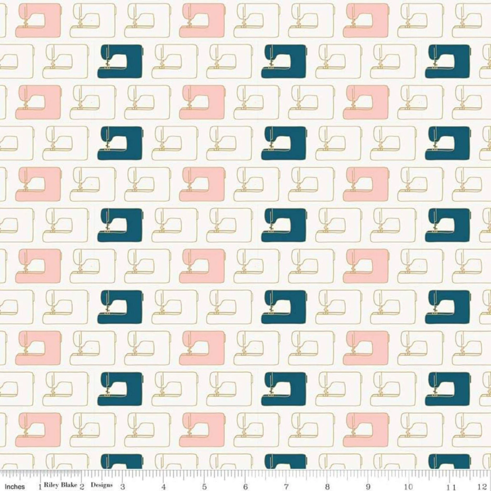 Riley Blake - Blooms & Bobbins - Machines - Cream