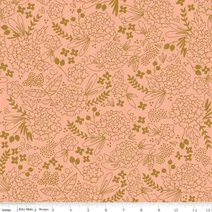 Riley Blake - On Trend - Floral - Coral Sparkle