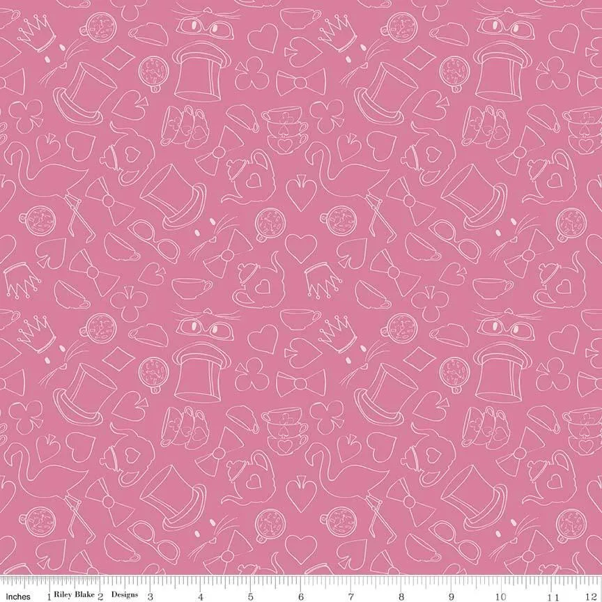 Riley Blake Wonderland 2 - Tea Party - Pink