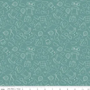 Riley Blake Wonderland 2 - Tea Party - Teal