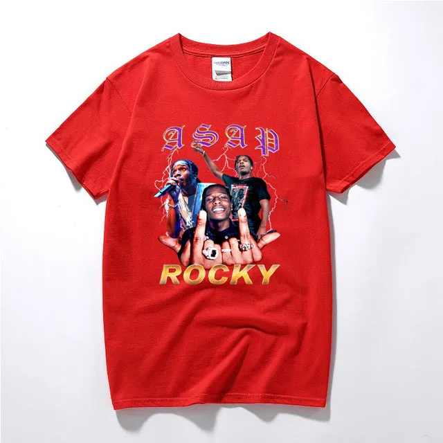 Rock Asap Rocky Men t shirt New Summer Hip hop Shirt Camisetas