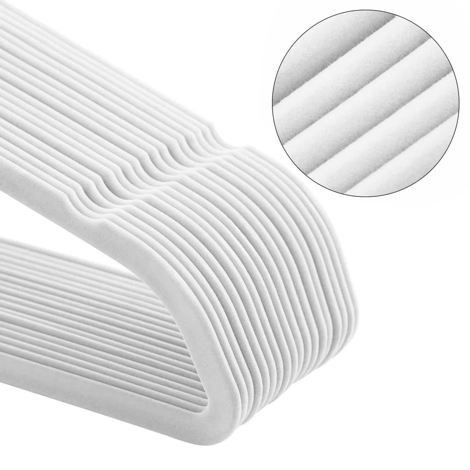 Rootz Velvet Hangers 30 Pack - Clothes Hangers - Space Savers - Double Closet Space - 45cm x 0.6cm x 23.5cm