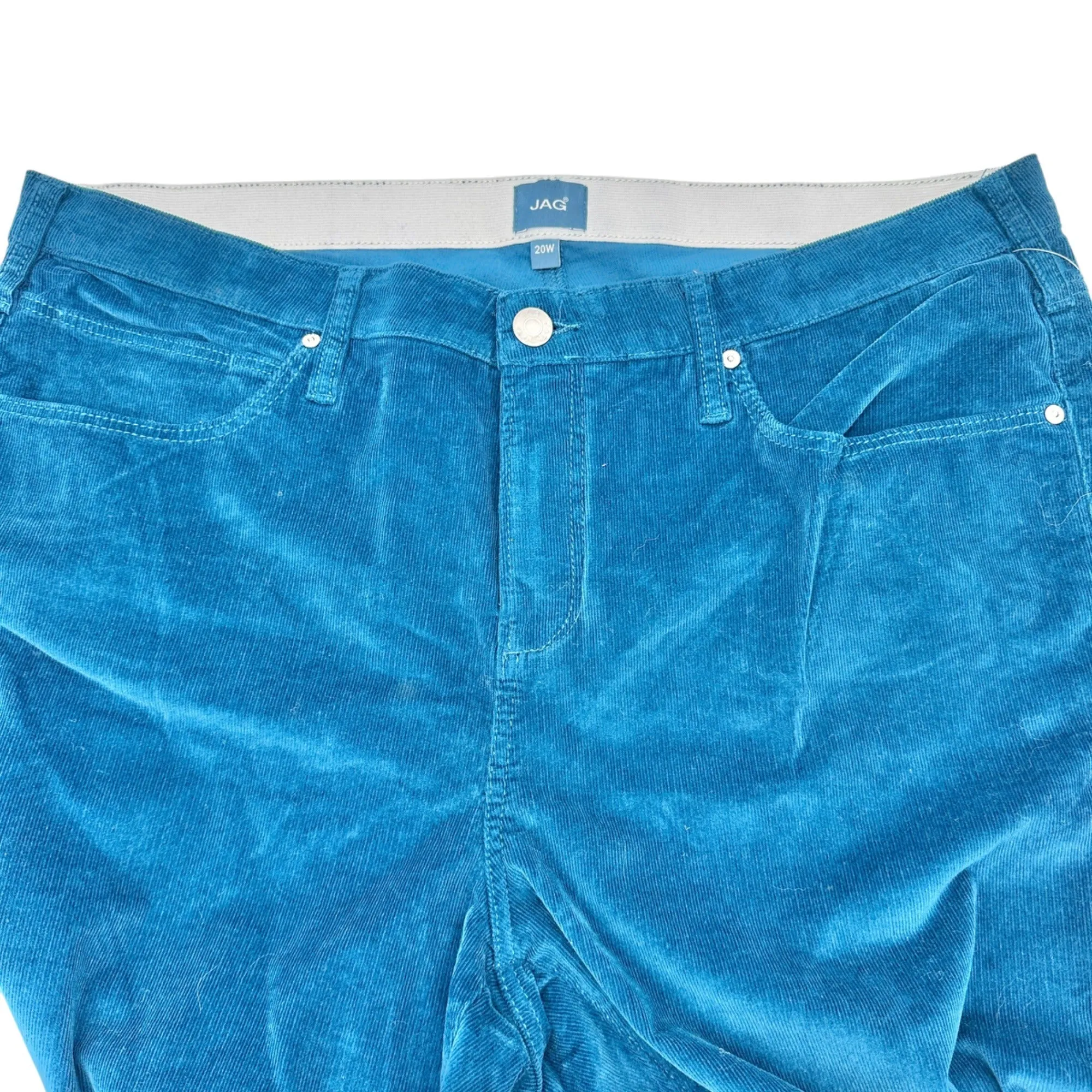 Ruby Mid Rise Straight Corduroy Pants Womens 20W Moroccan Blue By JAG Cotton