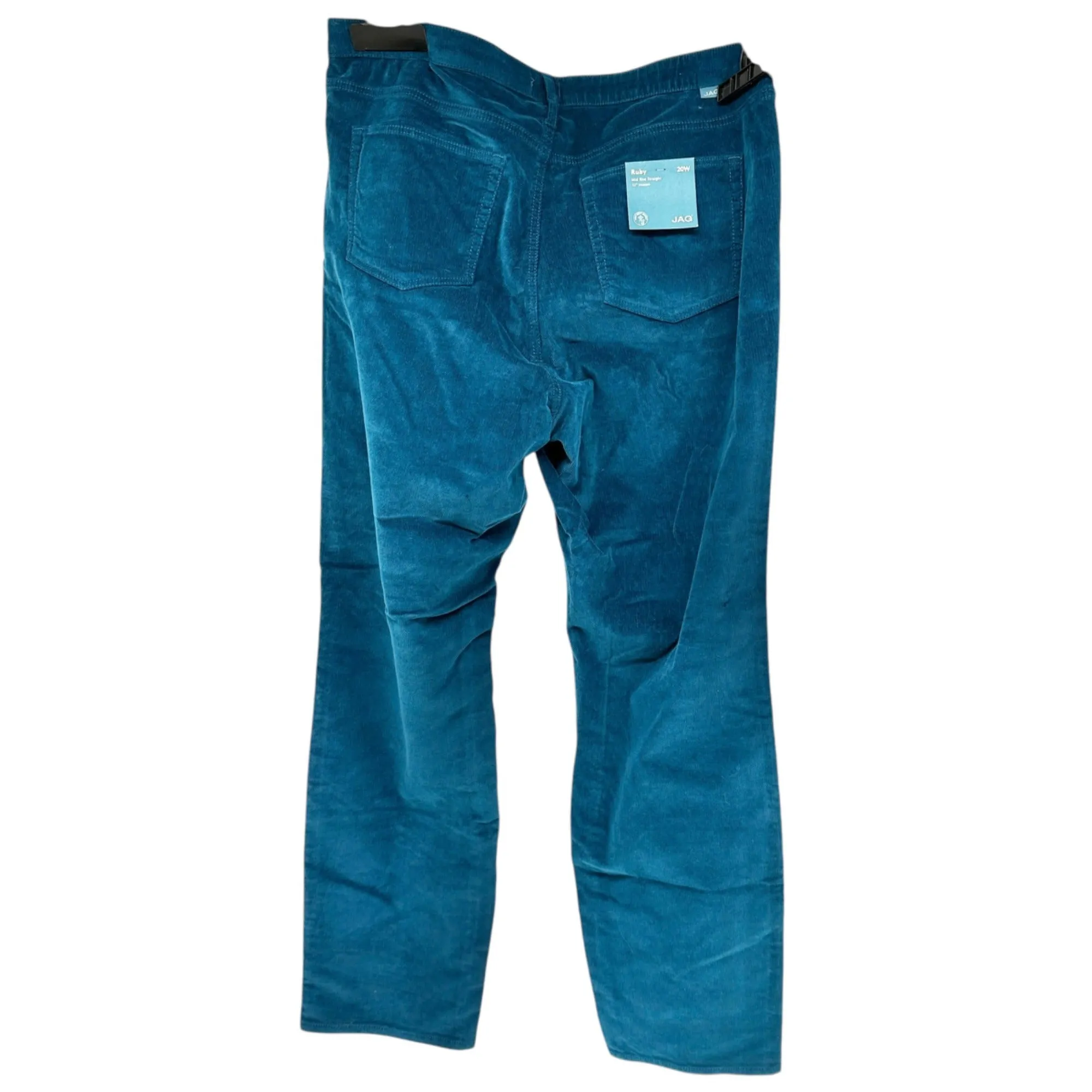 Ruby Mid Rise Straight Corduroy Pants Womens 20W Moroccan Blue By JAG Cotton