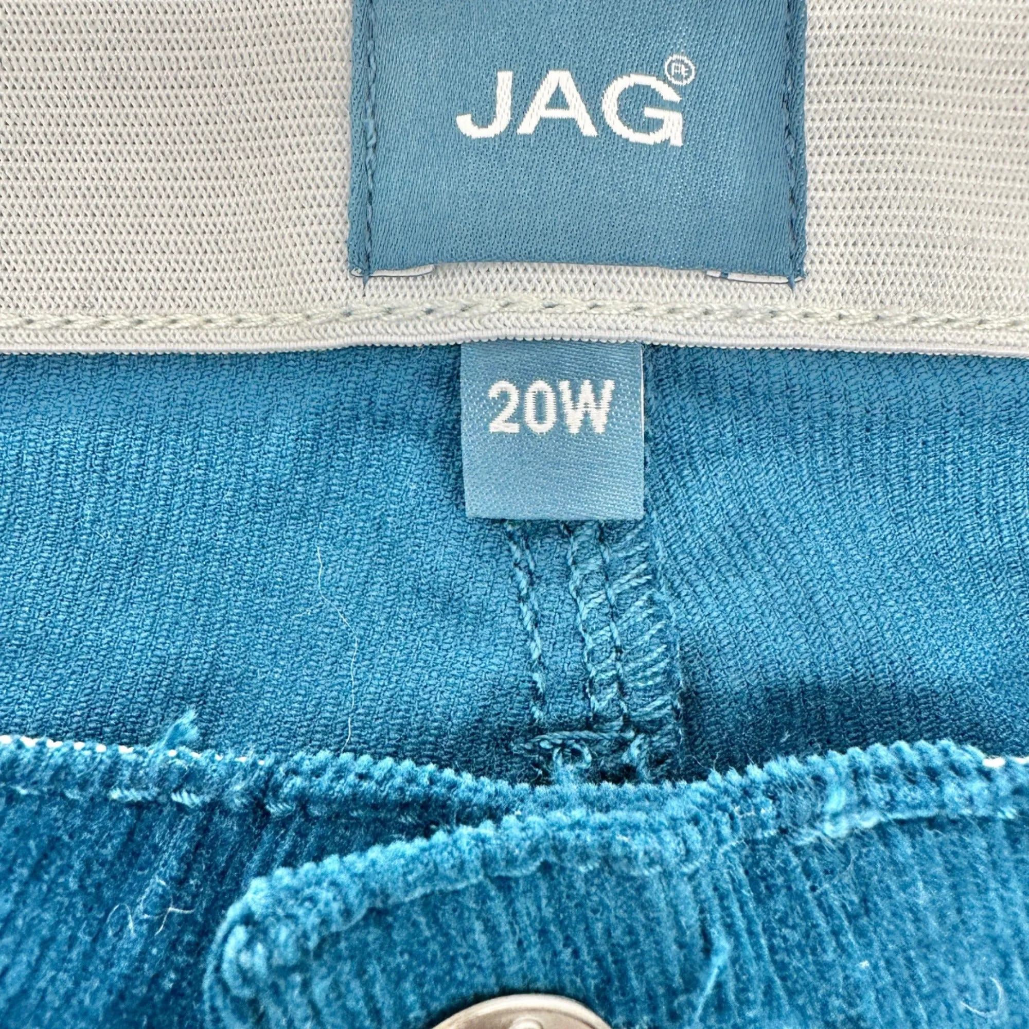 Ruby Mid Rise Straight Corduroy Pants Womens 20W Moroccan Blue By JAG Cotton