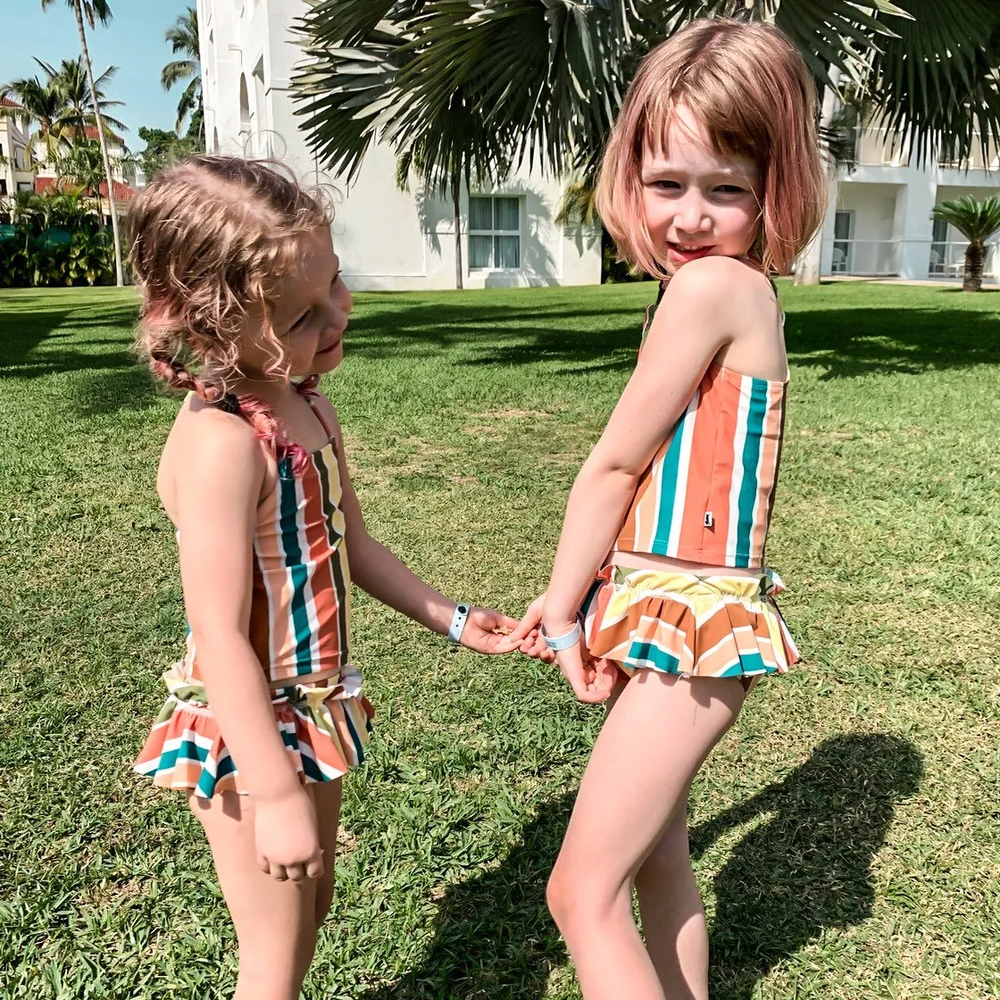 Ruffle Swim Briefs:  UPF50 