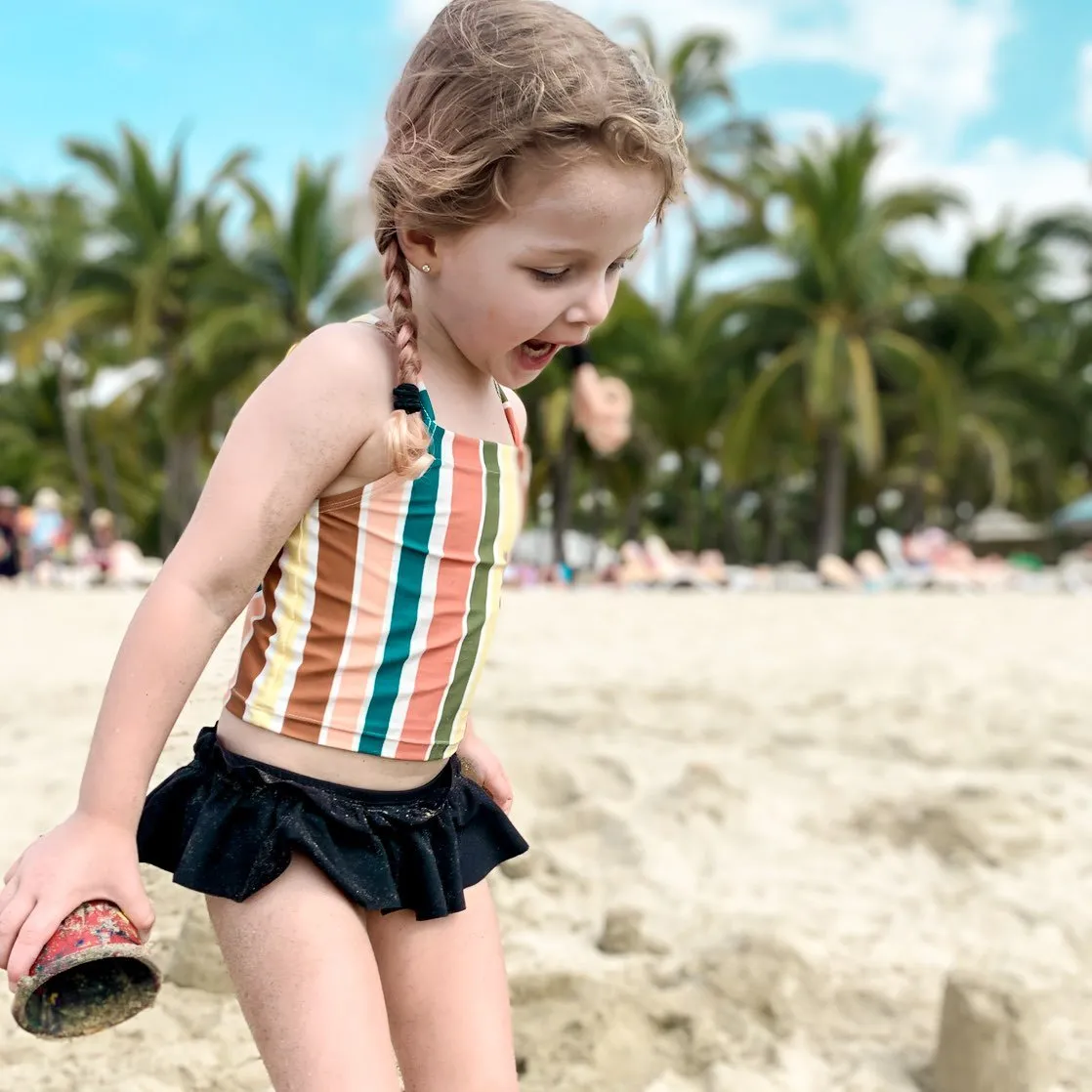 Ruffle Swim Briefs:  UPF50 