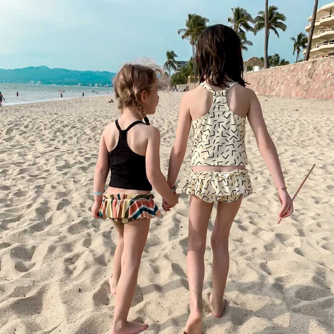 Ruffle Swim Briefs:  UPF50 