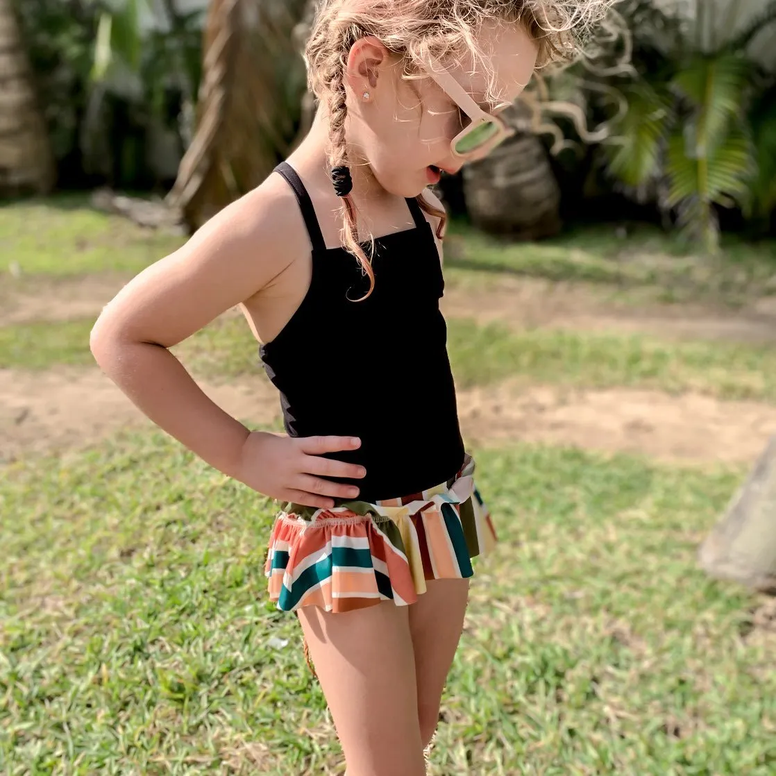 Ruffle Swim Briefs:  UPF50 