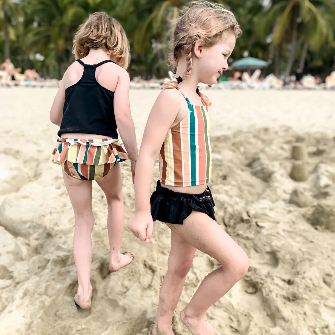 Ruffle Swim Briefs:  UPF50 